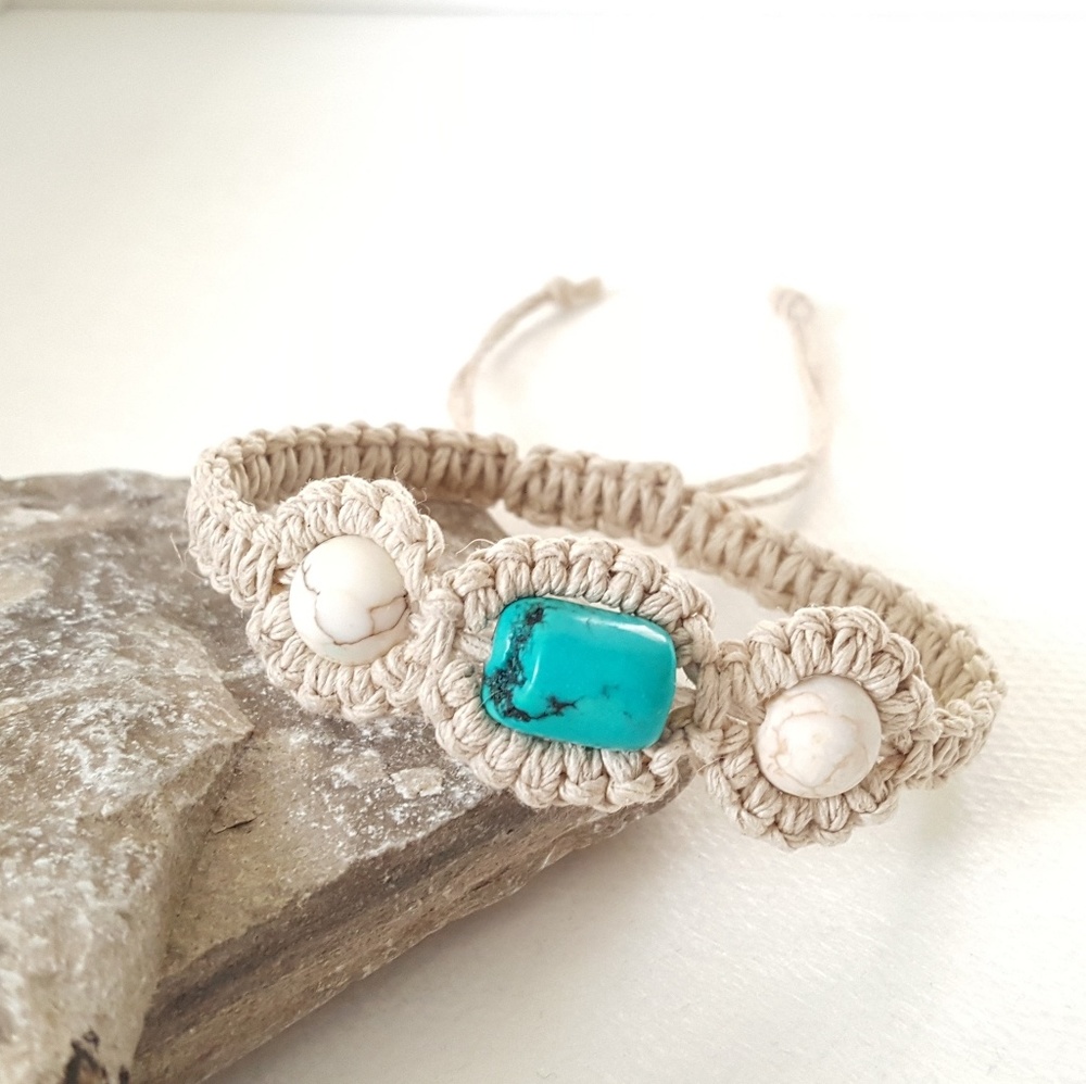 Turquoise Howlite Hemp Bracelet